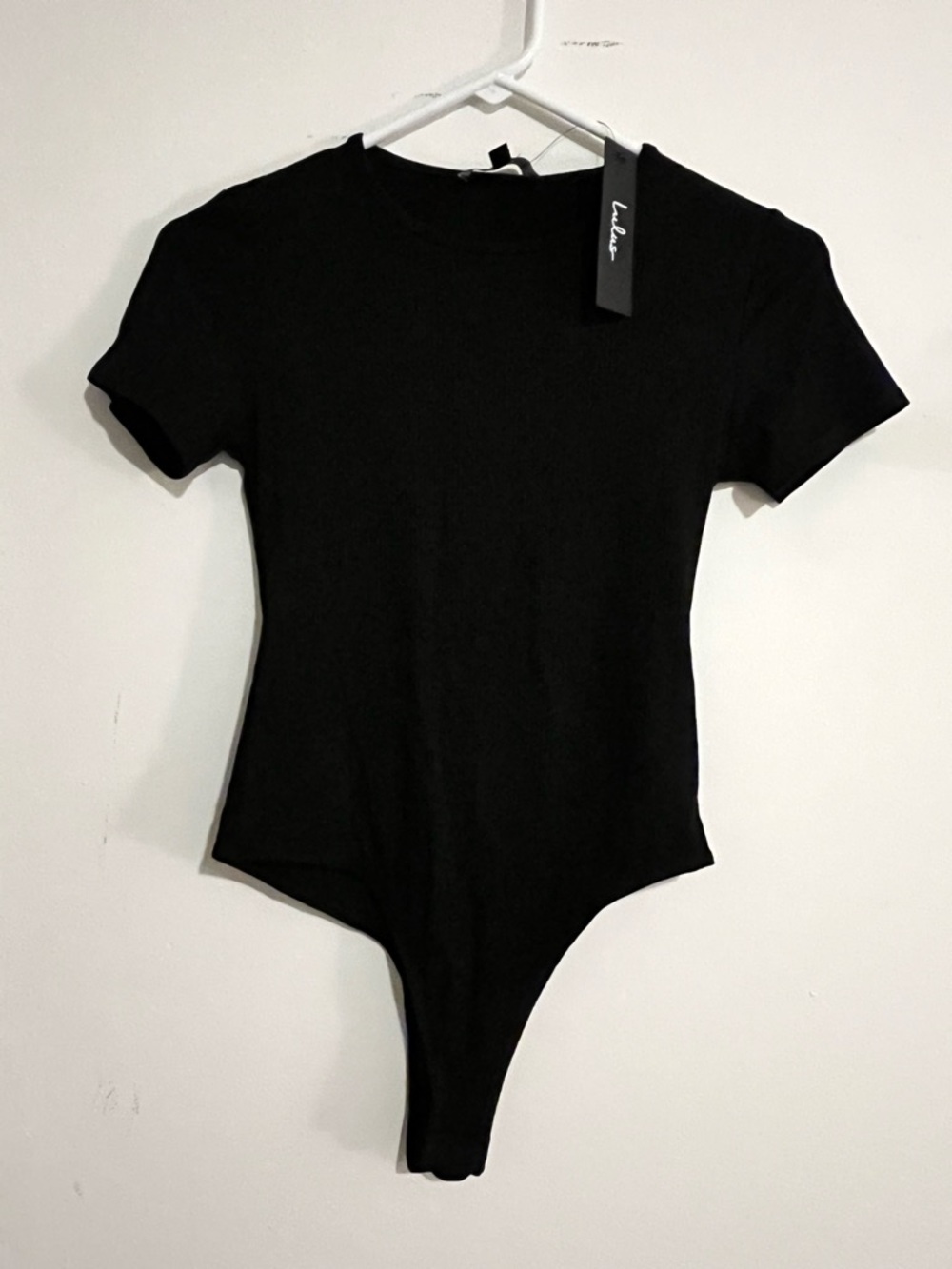 Lulu’s Black Ribbed Body Suit Thong Style WMNS Size Small NWT